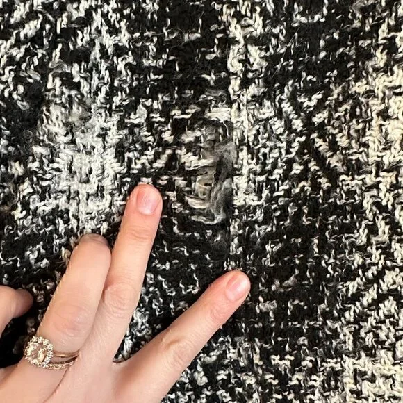 Carol Anderson VINTAGE tweed plaid fringe blazer jacket, women's size 10 - Picture 12 of 15